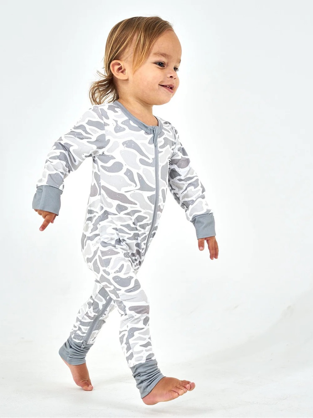 Burlebo Baby Zip Up in White Camo